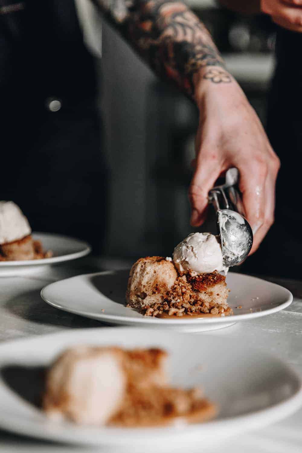 Coffee Cake with Ice Cream